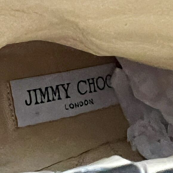 Jimmy Choo Black Patent Leather Block Heel Ankle Boot Women EU 36.5 US 6.5 Chic - Picture 14 of 16